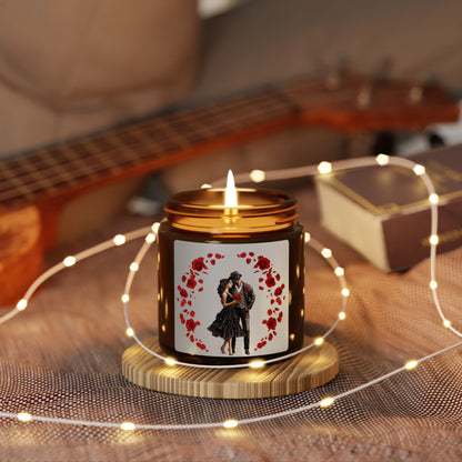 Roses-Scented Soy Candle (Multi-Size, Amber Jar)