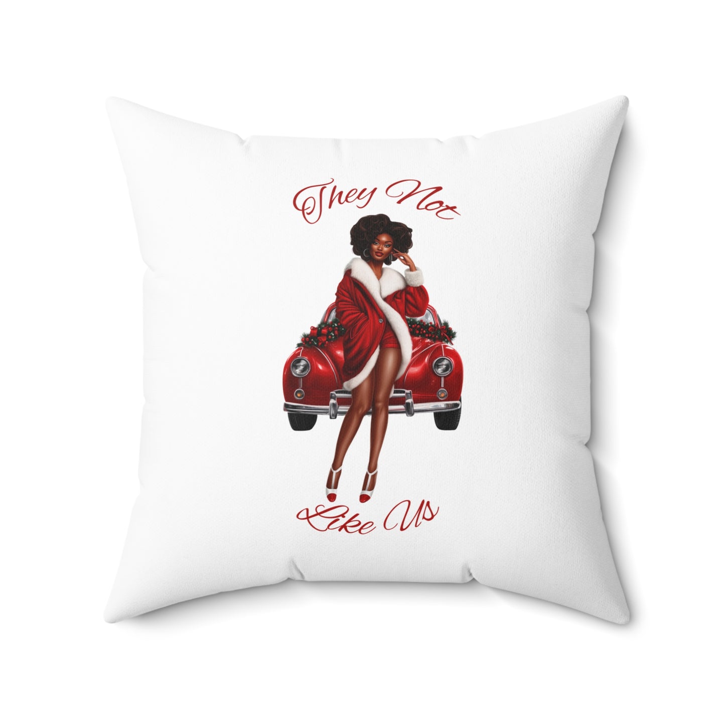 They Not Like Us 4- (White) Spun Polyester Square Pillow