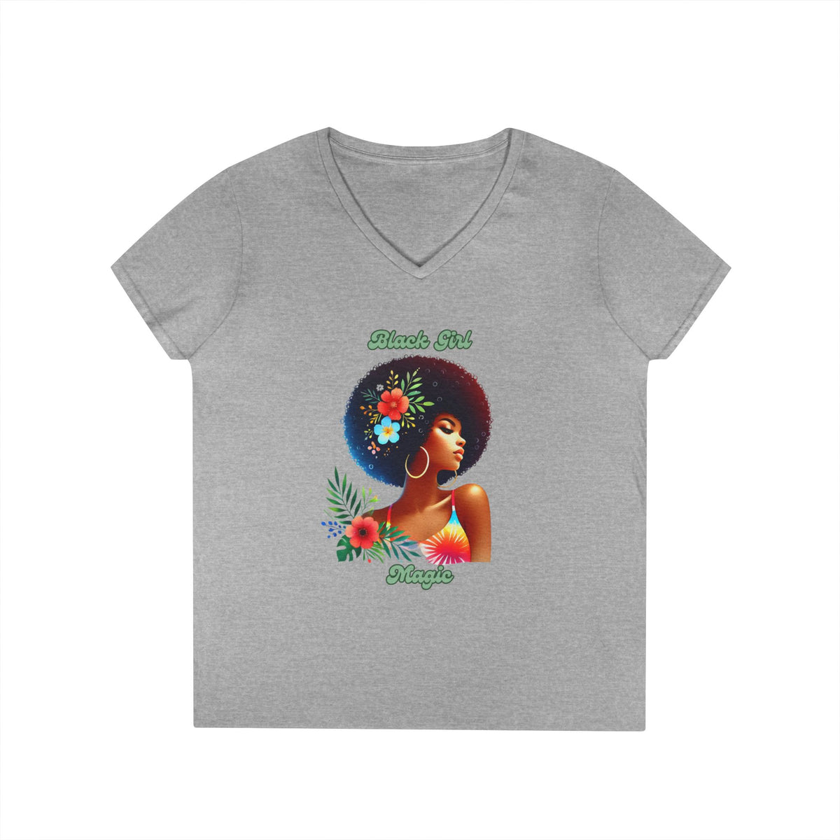 Black Girl Magic Ladies' V-Neck T-Shirt