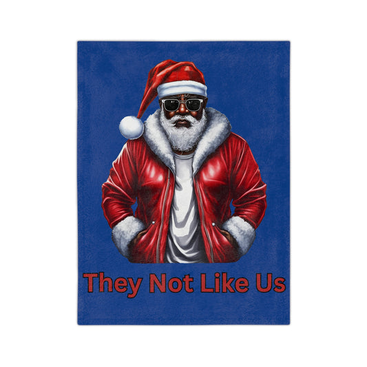 They Not Like Us-Velveteen Microfiber Blanket (Dk Blue)