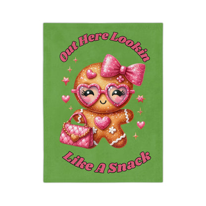 Lookin Like A Snack 1-Velveteen Microfiber Blanket (Lt Green)