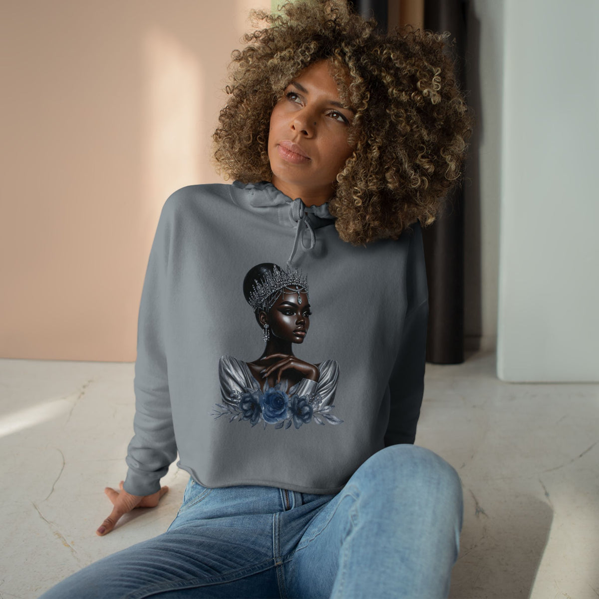 Princess Silver Crop Hoodie