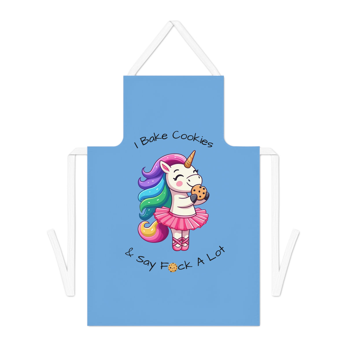 Bake Cookies Say Fck A Lot-Adult Apron (AOP) (Lt Blue)