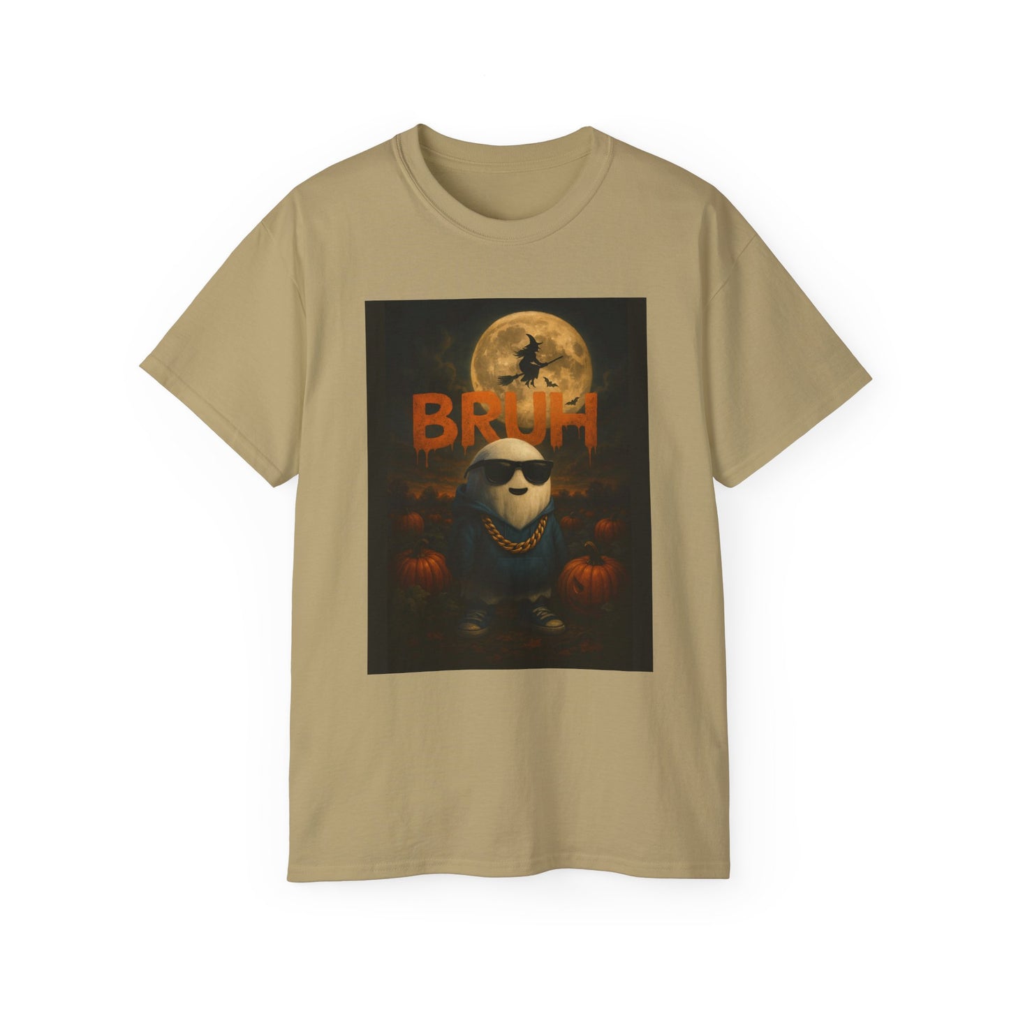 BRUH Cotton T-Shirt (Pumpkin Patch)