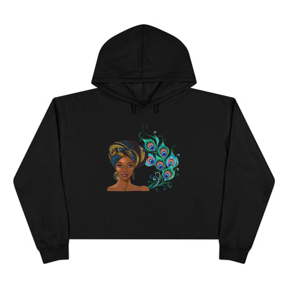 Queen Peacock Crop Hoodie
