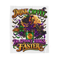 "Drink Coffee Do Spooky Things Faster" Velveteen Blanket-White