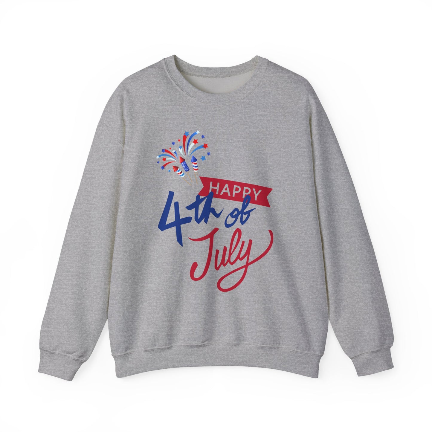 "Happy 4th of July" Patriotic Crewneck Sweatshirt