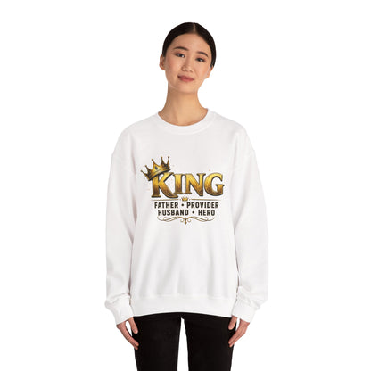 King Father Provider Husband Hero Crewneck Sweatshirt — Father's Day