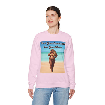 Rock Your Curves and Own Your Waves Crewneck Sweatshirt