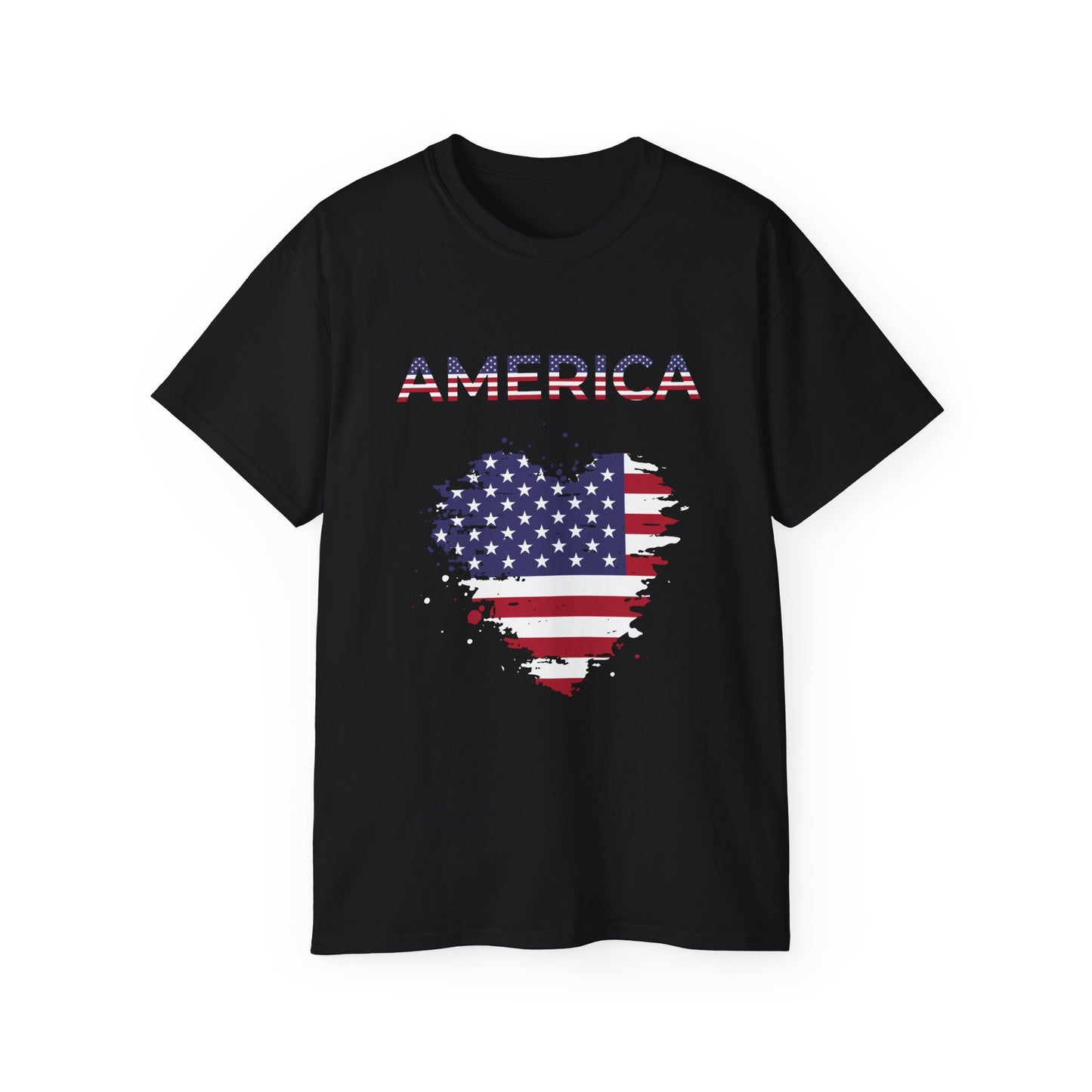 America Flag Heart T-Shirt — Patriotic 4th of July Tee