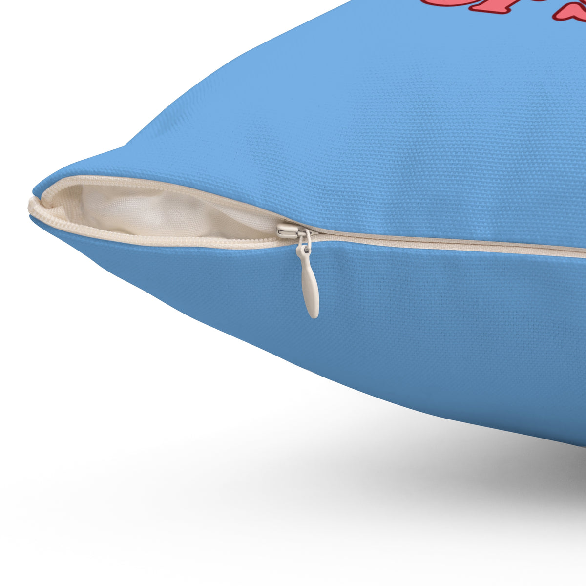 I Put Out ForSanta-Spun Polyester Square Pillow (Lt Blue)
