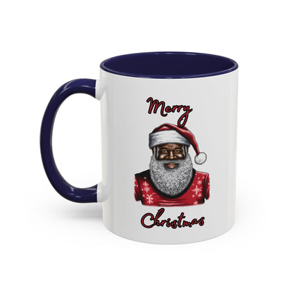 Black Santa-Accent Coffee Mug (11, 15oz) (Black)