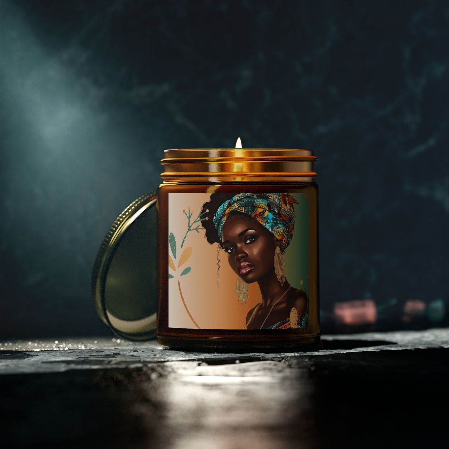 Teal-Scented Candles, Coconut Apricot Wax (4oz, 9oz)