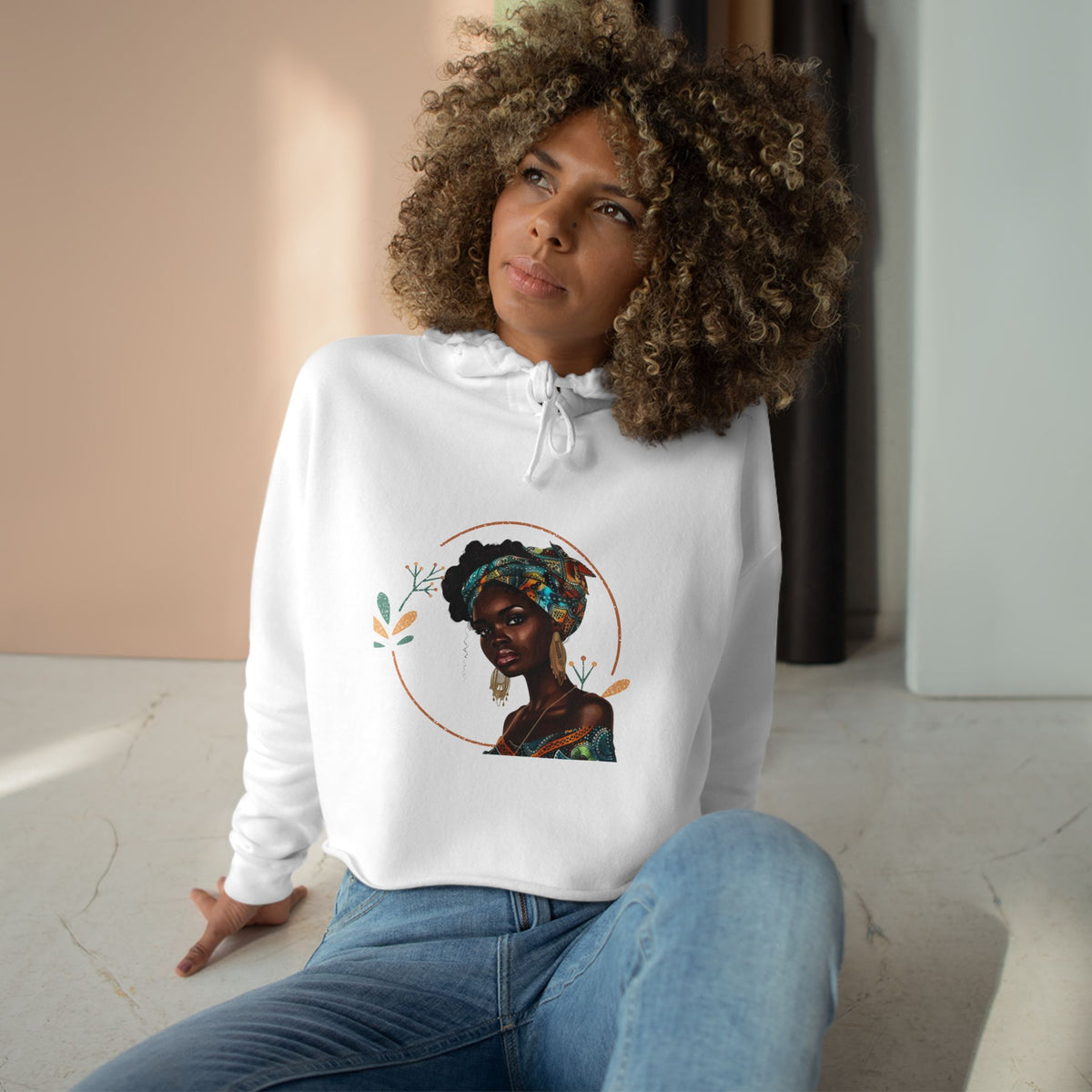 Queen Teal Crop Hoodie