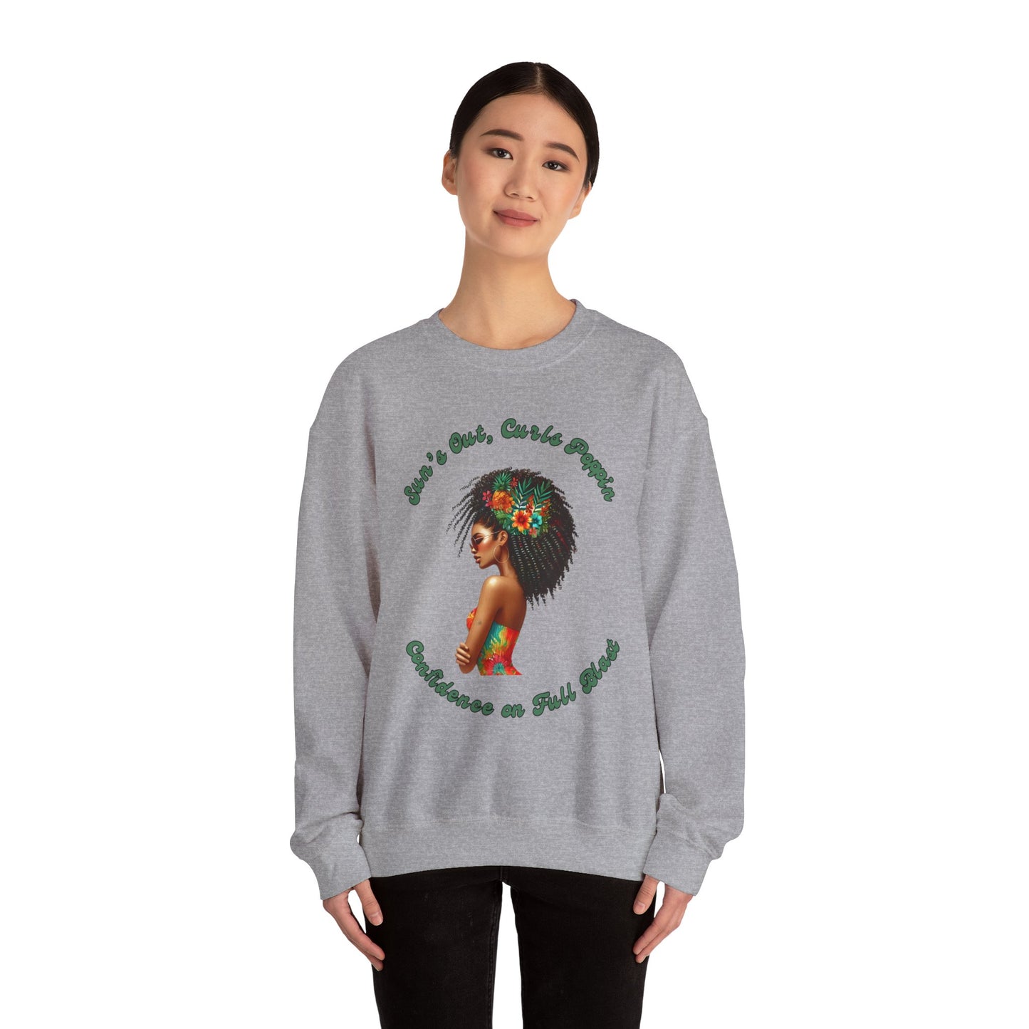 Curls Poppin Crewneck Sweatshirt
