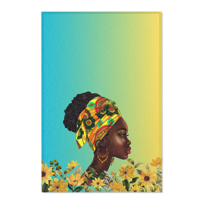 Queen Sunflower Area Rug - Ethnic Floral Home Décor