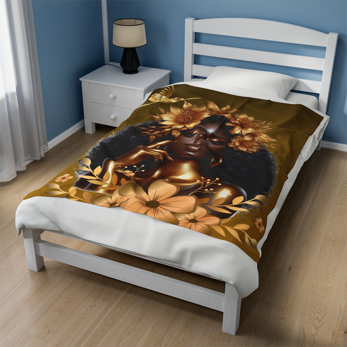 Hummingbird-Velveteen Plush Blanket