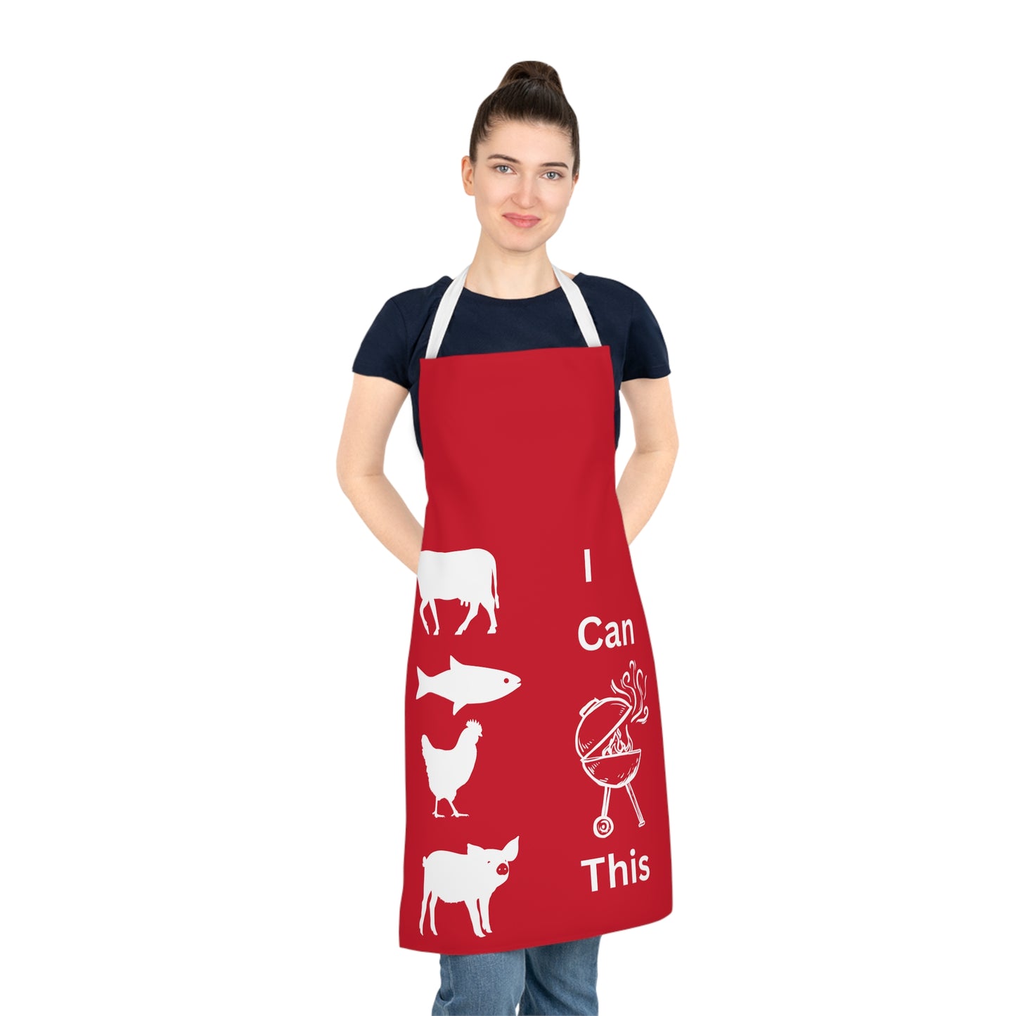 I Can Grill Red-White Apron