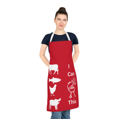 I Can Grill Red-White Apron