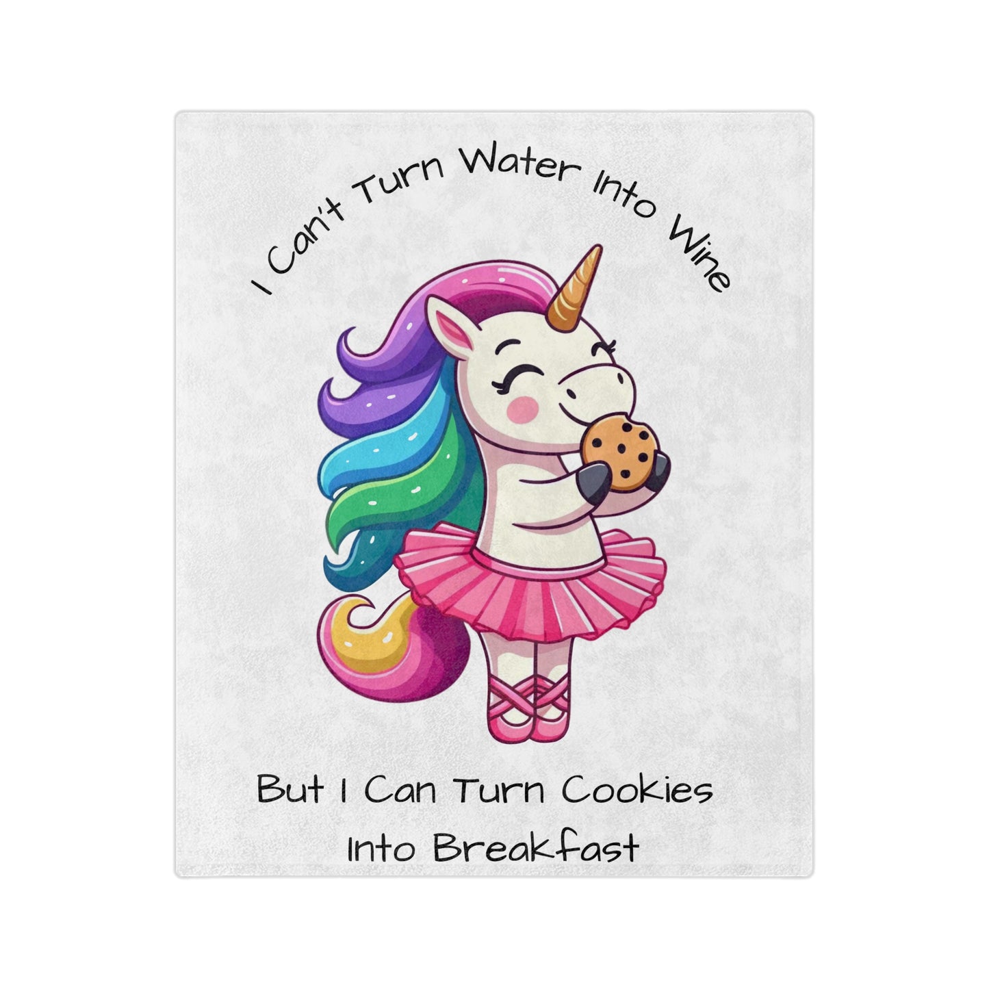 Can't Turn Cookies Into Wine-Velveteen Microfiber Blanket (White)