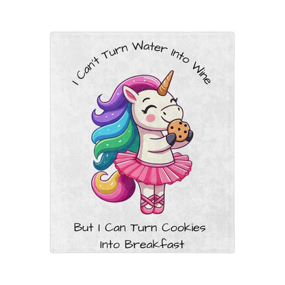 Can't Turn Cookies Into Wine-Velveteen Microfiber Blanket (White)