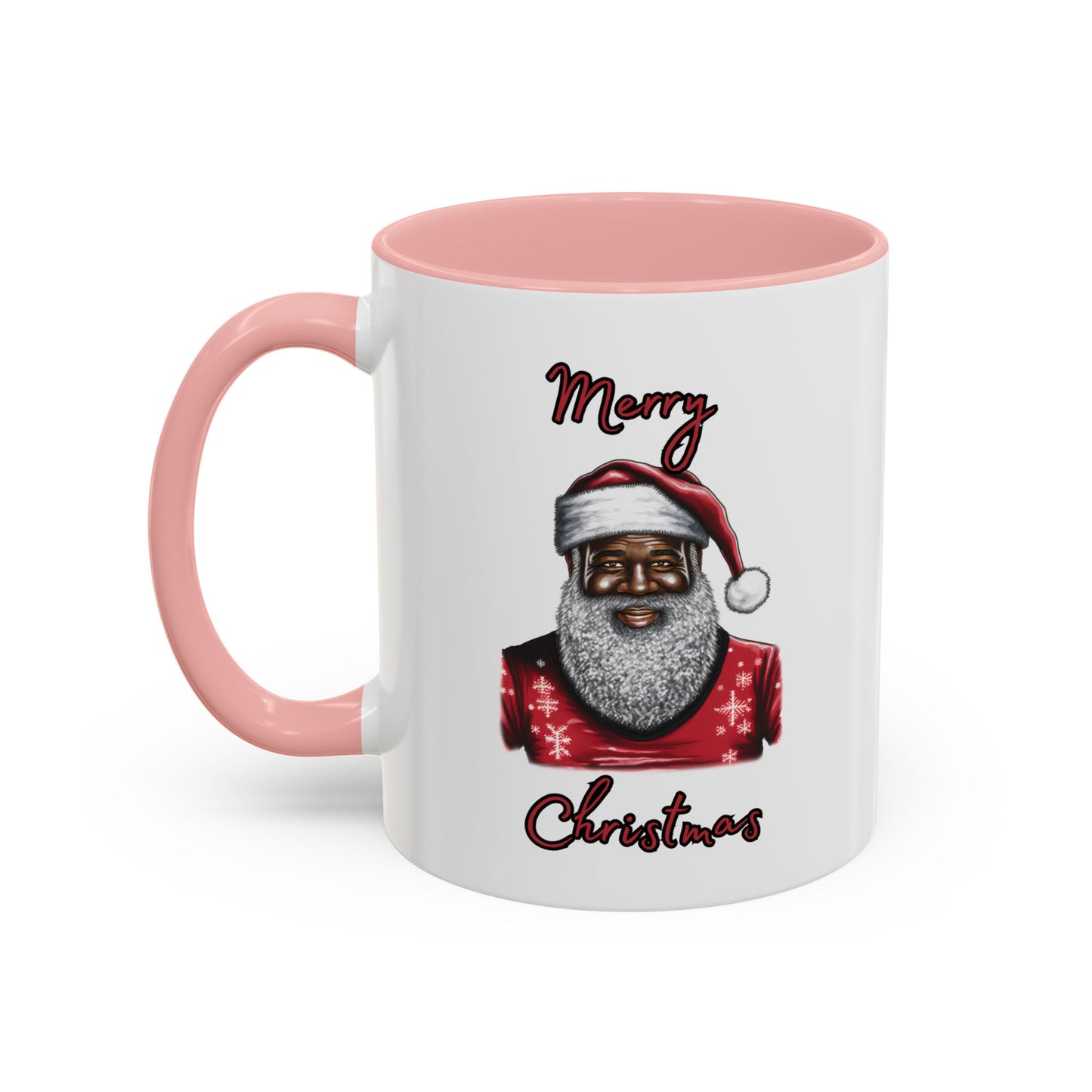 Black Santa-Accent Coffee Mug (11, 15oz) (Black)