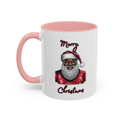 Black Santa-Accent Coffee Mug (11, 15oz) (Black)
