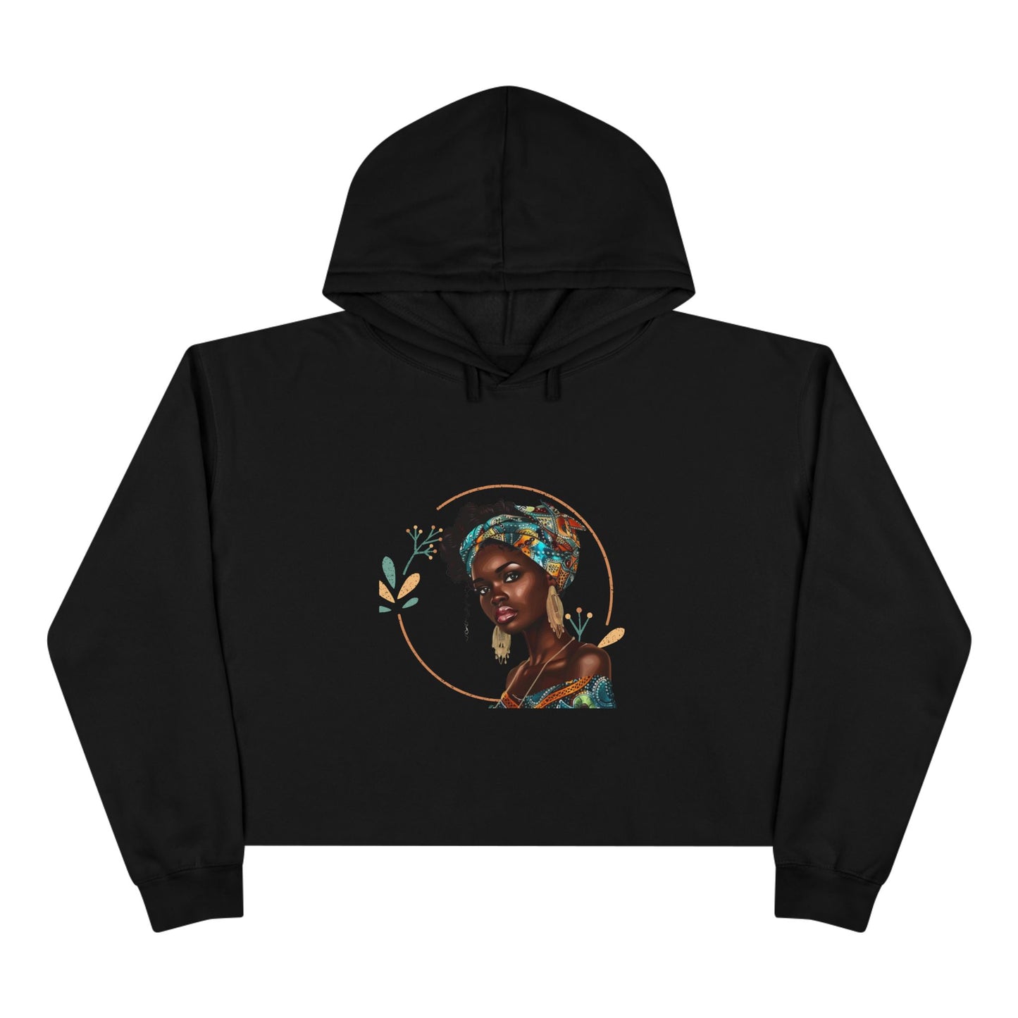 Queen Teal Crop Hoodie