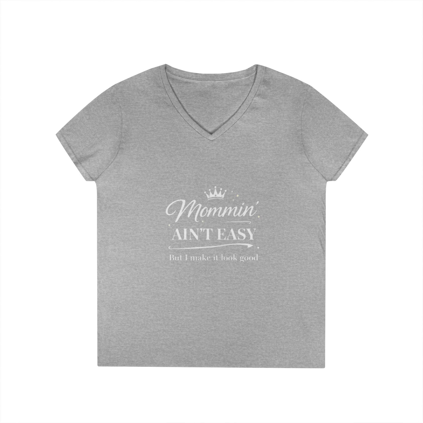 Mommin' Ain't Easy Women's V-Neck T-Shirt — Funny Mom Life Tee