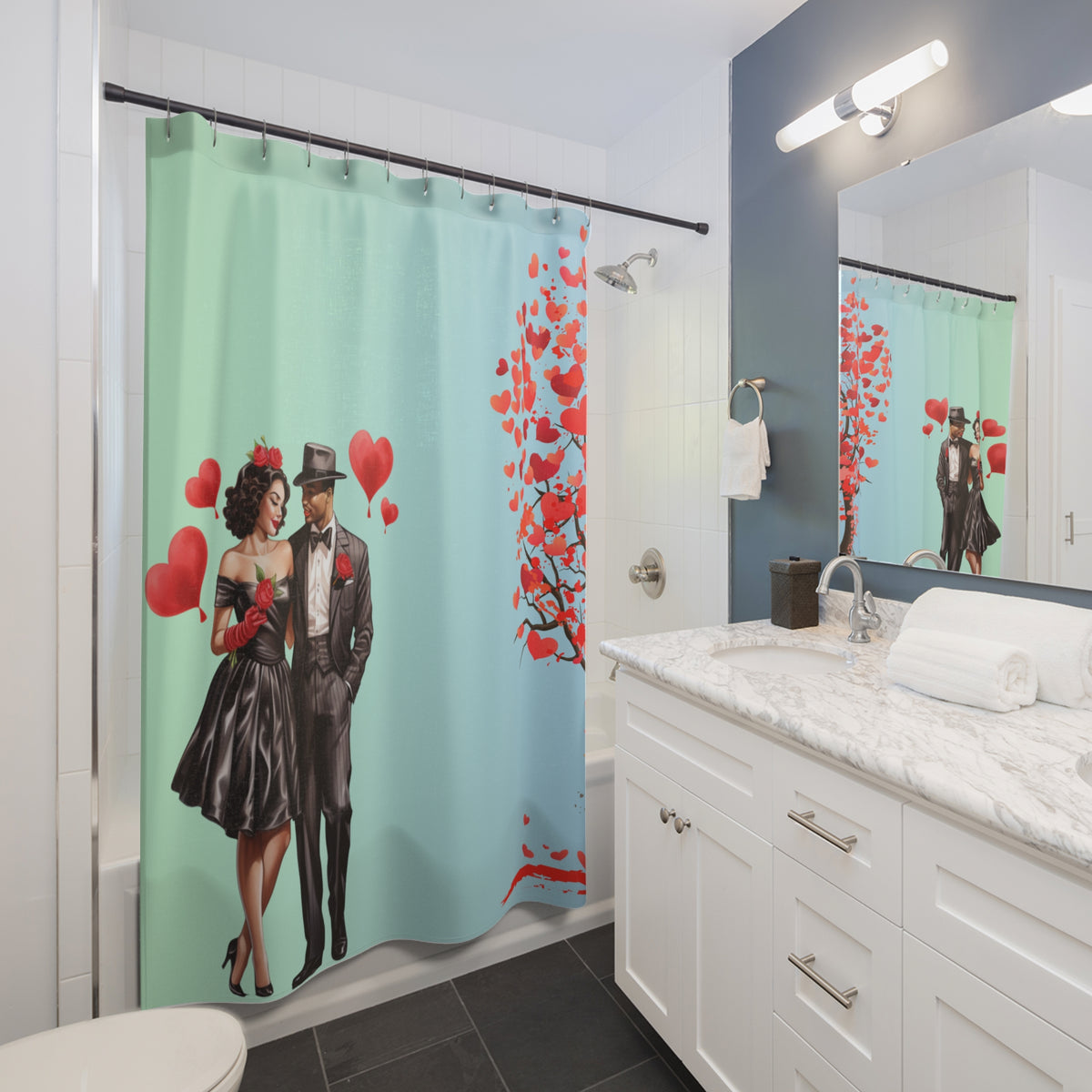 Love Stroll-Shower Curtains