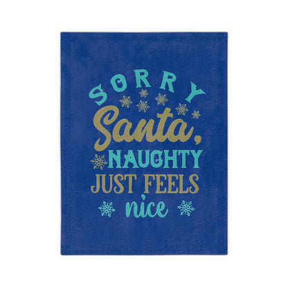 Naughty Feels Nice 1-Velveteen Microfiber Blanket (Dk Blue)