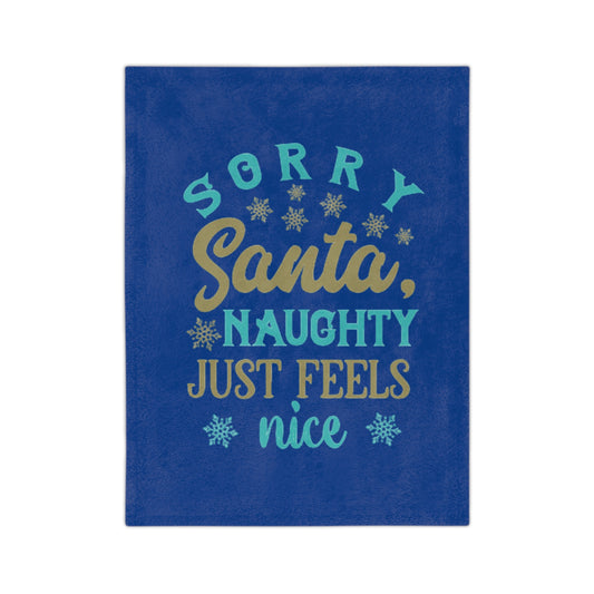 Naughty Feels Nice 1-Velveteen Microfiber Blanket (Dk Blue)