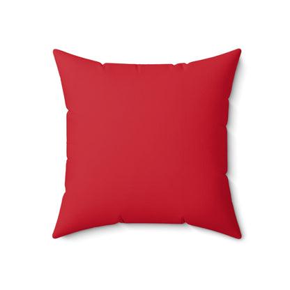 Black Santa-Spun Polyester Square Pillow (Dk Red)