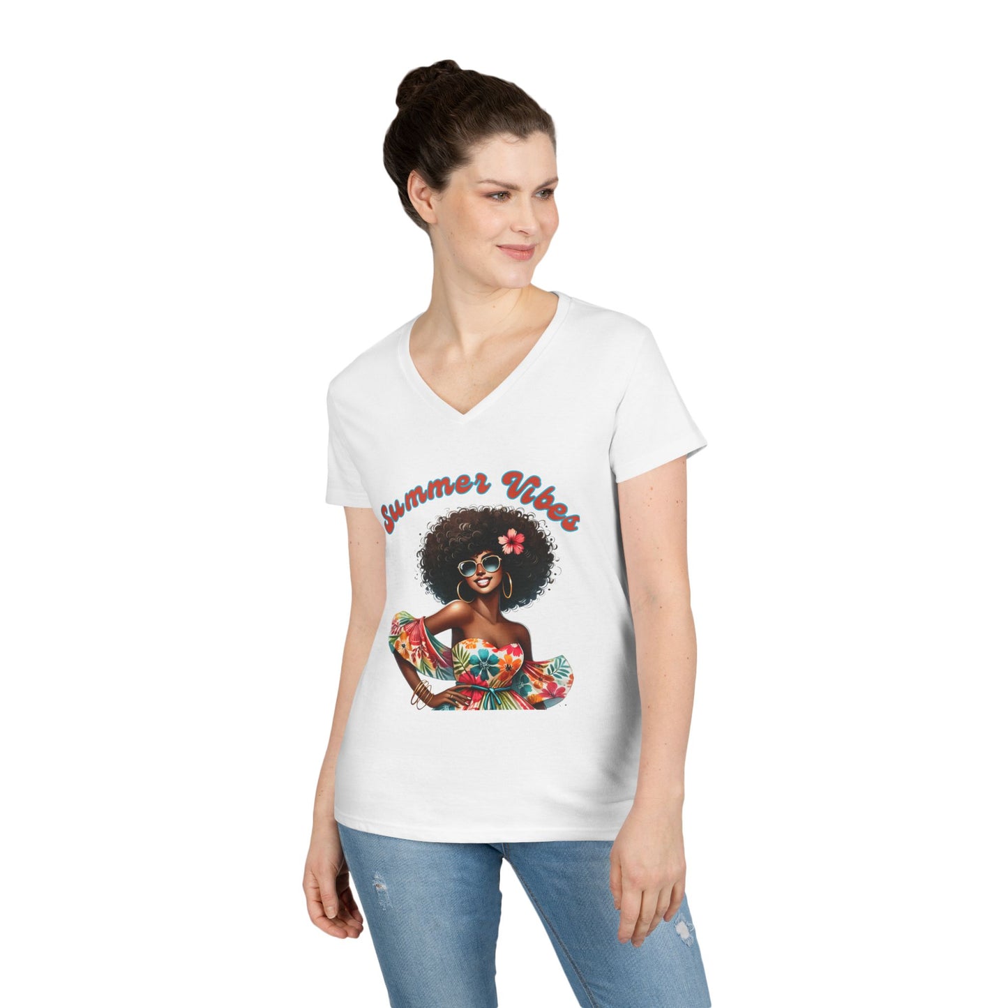 Vibrant Summer Vibes 2 V-Neck T-Shirt