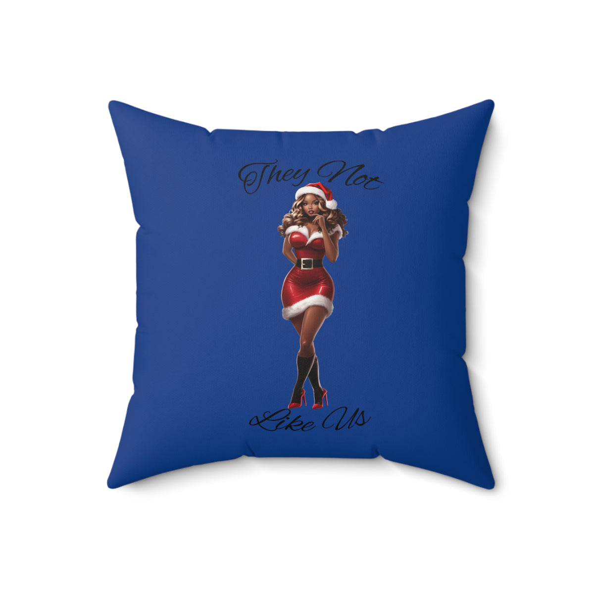 They Not Like Us 3- (Dk Blue) Spun Polyester Square Pillow