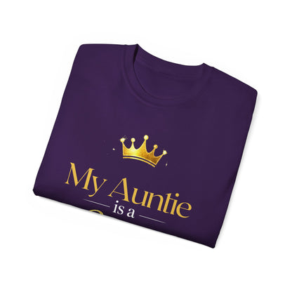 My Auntie Is a Queen T-Shirt — Gold Crown Aunt Shirt, Gift for Mother's Day