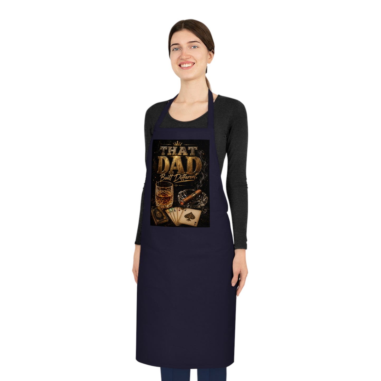 That Dad Poker Night Cotton Apron — Whiskey, Cigars & Cards Gift for Fathers