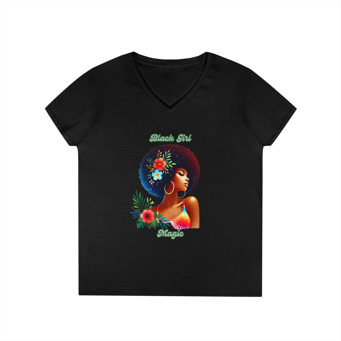 Black Girl Magic Ladies' V-Neck T-Shirt