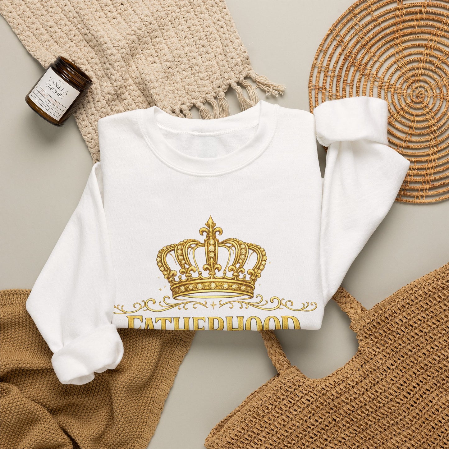Fatherhood Is Kingdom Work Sweatshirt — Inspirational Christian Dad Crewneck
