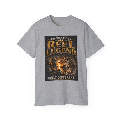 "I'm That Dad, Reel Legend" Graphic Tee-Fishing Dad T-Shirt