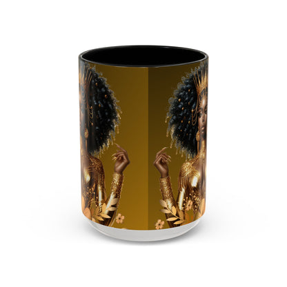 Golden Goddess Accent Coffee Mug - 11oz & 15oz