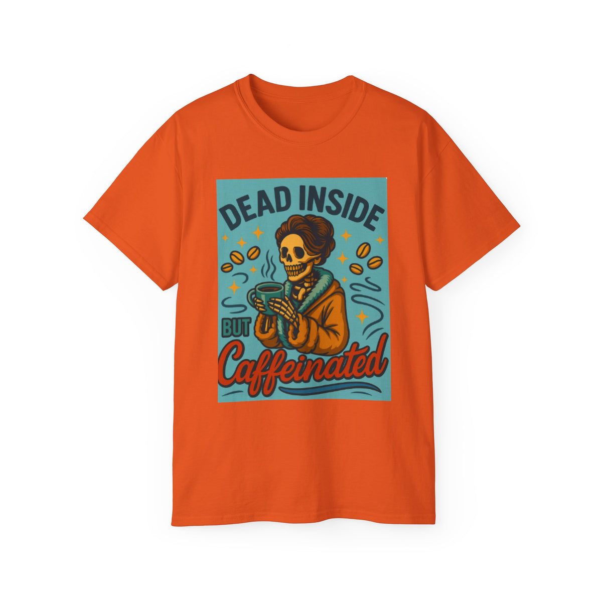 Skeleton-Dead Inside But Caffeinated Tee, Image 1