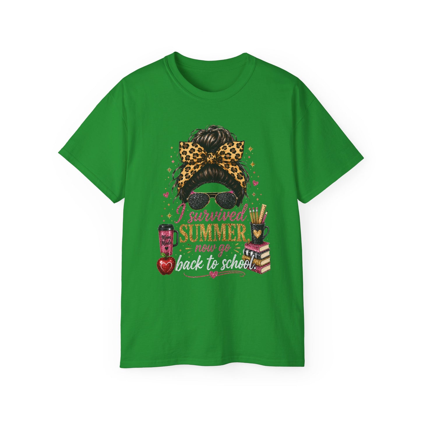 "I Survived Summer Now Go Back to School" Graphic Shirt" -Back-to-School Tee  4