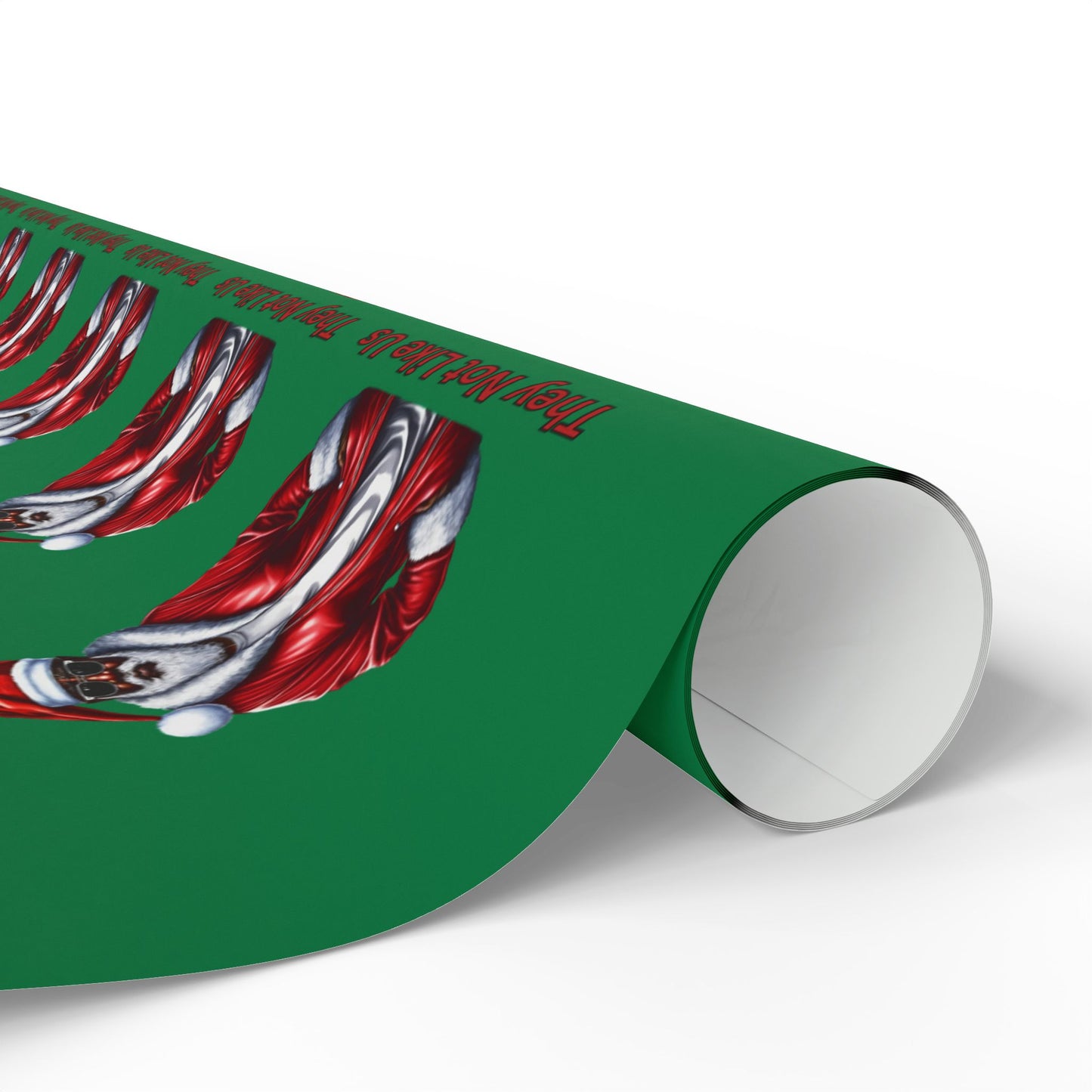 They Not Like Us (Green) Wrapping Paper, Christmas Gift Wrap, Santa Design for Gifts, Eco-Friendly, Holiday Decor, Stocking Stuffers
