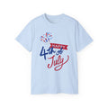4th of July Graphic Tee - "Happy 4th of July" Fireworks Patriotic T-Shirt