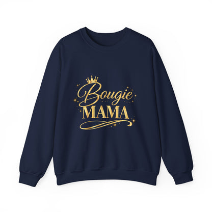 Bougie Mama Sweatshirt — Gold Crown Cozy Crewneck for Stylish Moms