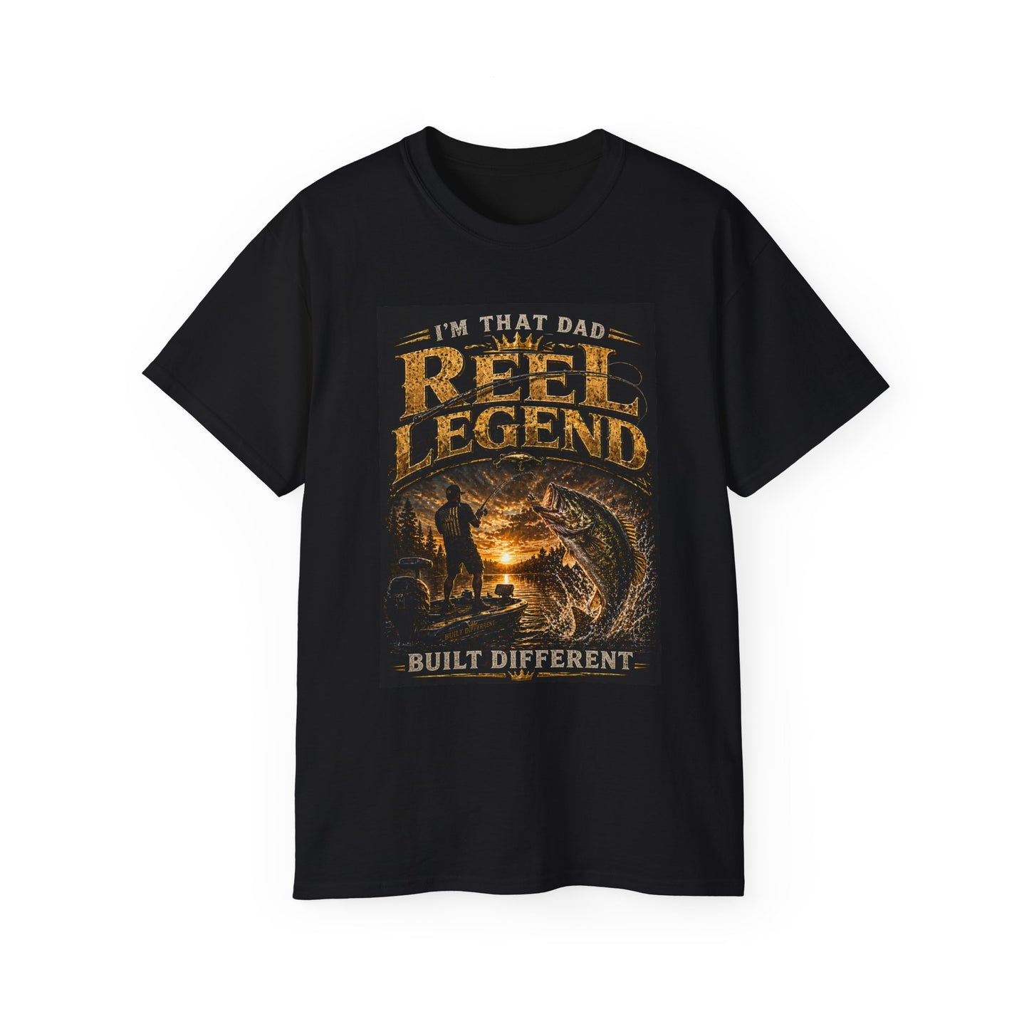 "I'm That Dad, Reel Legend" Graphic Tee-Fishing Dad T-Shirt