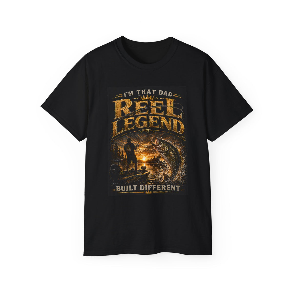 "I'm That Dad, Reel Legend" Graphic Tee-Fishing Dad T-Shirt