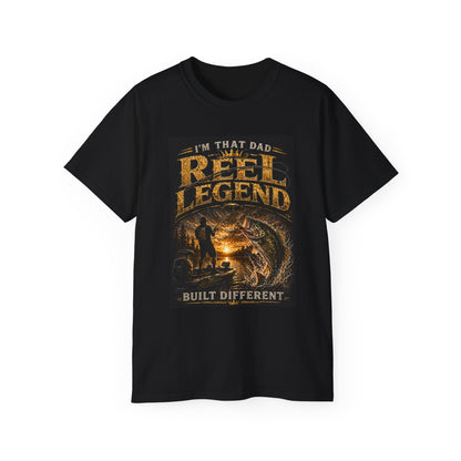 "I'm That Dad, Reel Legend" Graphic Tee-Fishing Dad T-Shirt