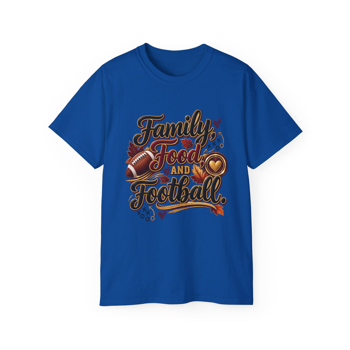 Family, Food and Football T-Shirt — Thanksgiving Game Day Family Tee
